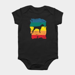 German Shorthaired Pointer Distressed Vintage Retro Silhouette Baby Bodysuit